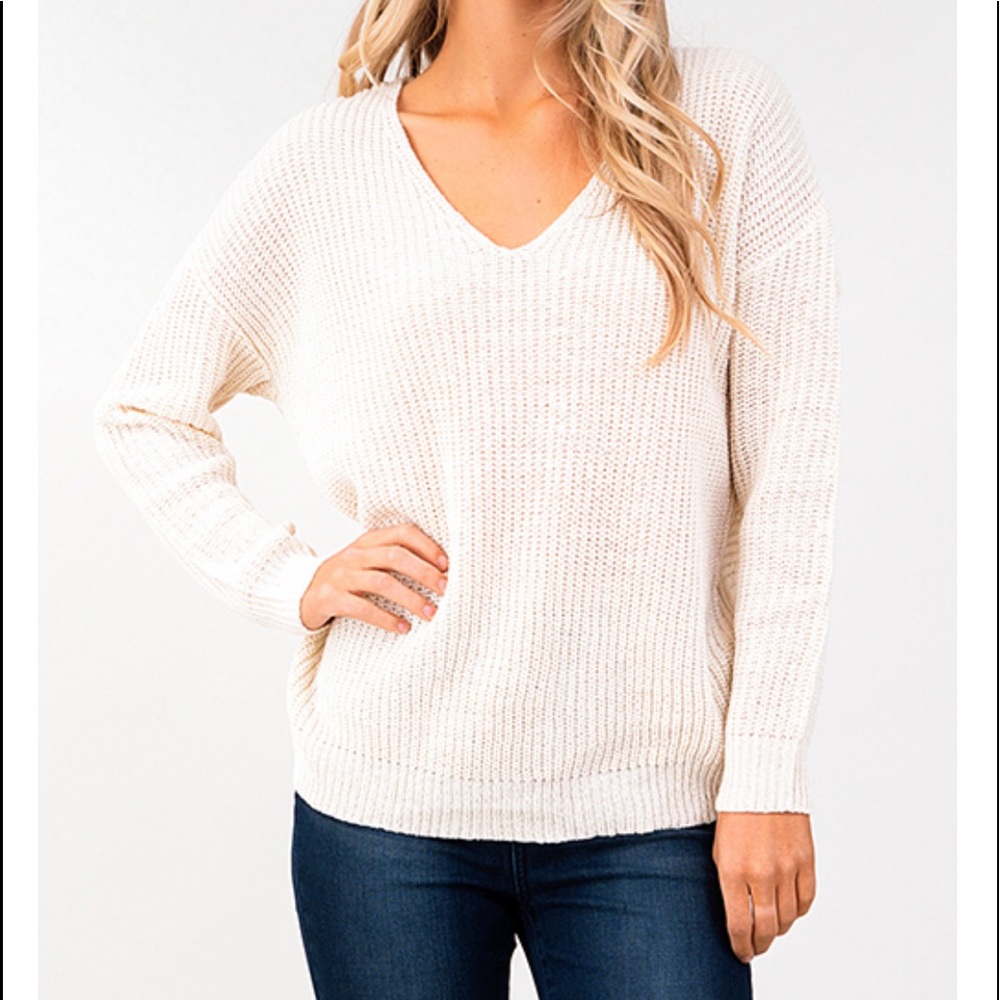 ARRIVEDV-Neck Twist Knotted Sweater Top!  - Picture 2 of 7